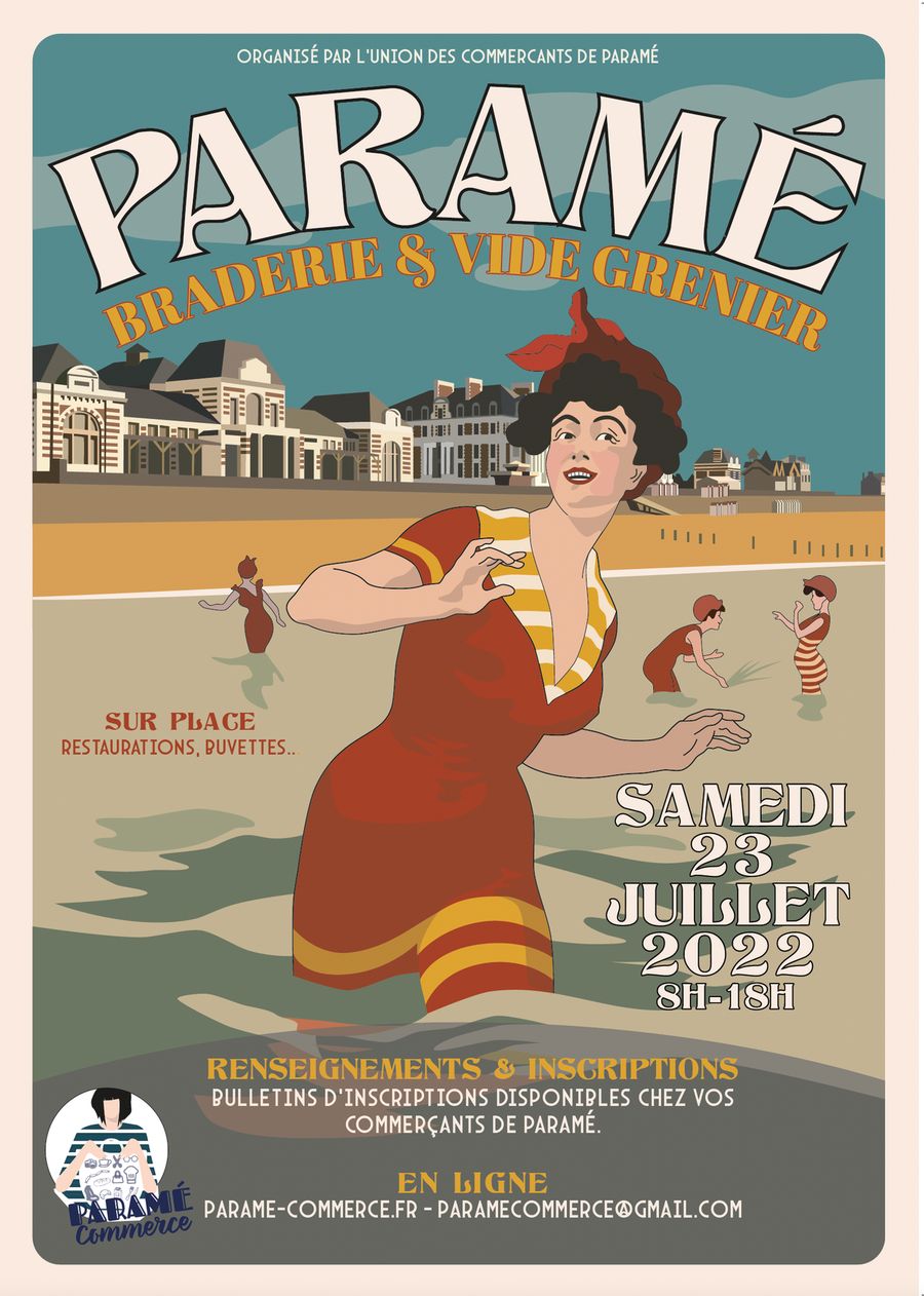 Affiche de la Braderie & vide grenier de Paramé à Saint-Malo le samedi 23 juillet 2022
